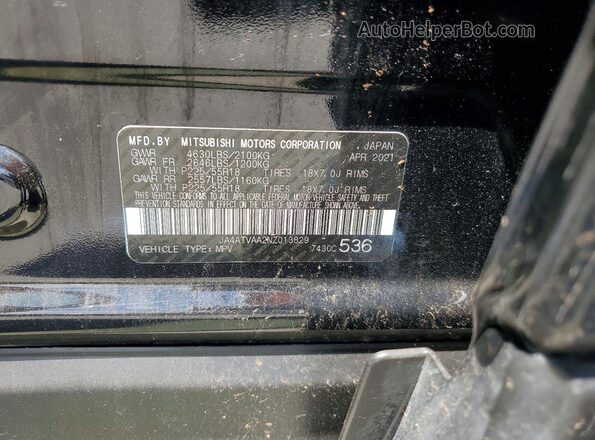 JA4ATVAA2NZ013829 2022 MITSUBISHI ECLIPSE Black VIN կոդի պիտակի տեսք