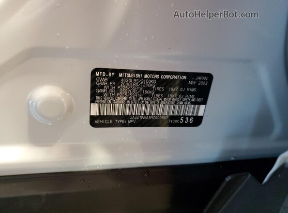JA4ATWAA3RZ000857 2024 MITSUBISHI ECLIPSE White VIN sticker view