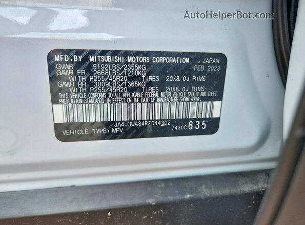 JA4J3UA84PZ044302 2023 MITSUBISHI OUTLANDER White Շարժիչի բաժամունքի տեսք