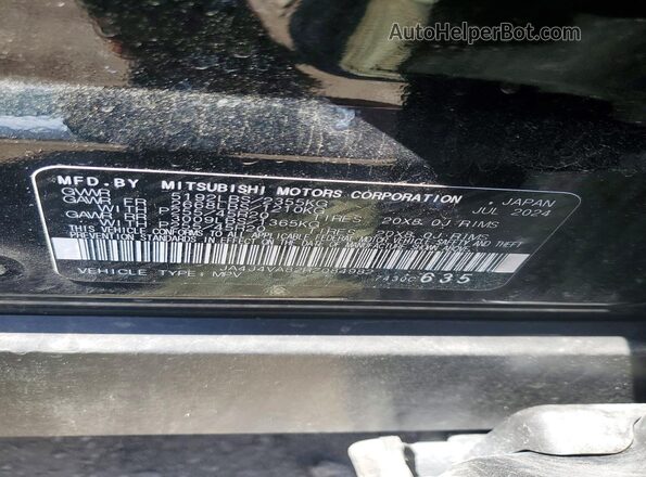 JA4J4VA82RZ084982 2024 MITSUBISHI OUTLANDER Черный Вид наклейки с VIN-кодом