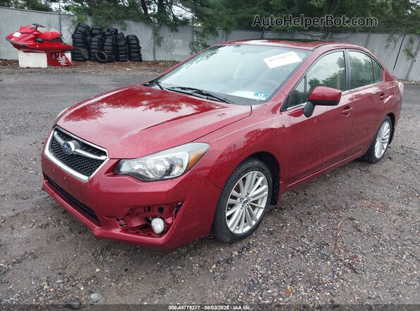 JF1GJAF65GH012028 2016 SUBARU IMPREZA Красный Передняя левая четверть