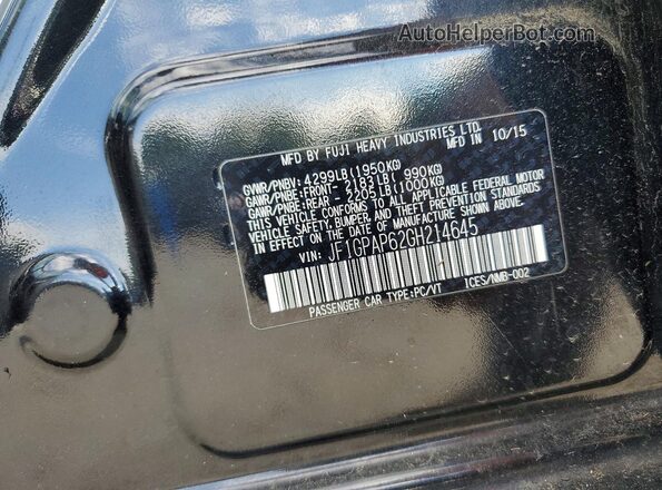 JF1GPAP62GH214645 2016 SUBARU IMPREZA Black Widok komory silnika