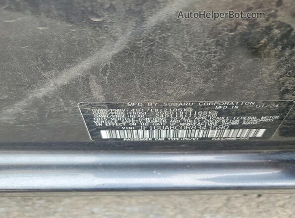 JF1GUABC0R8343590 2024 SUBARU IMPREZA Gray Vista del compartimento del motor