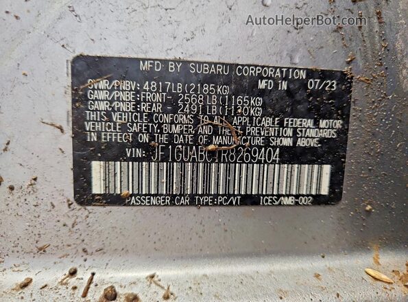 JF1GUABC1R8269404 2024 SUBARU IMPREZA Silver ძრავის განყოფილების ხედი