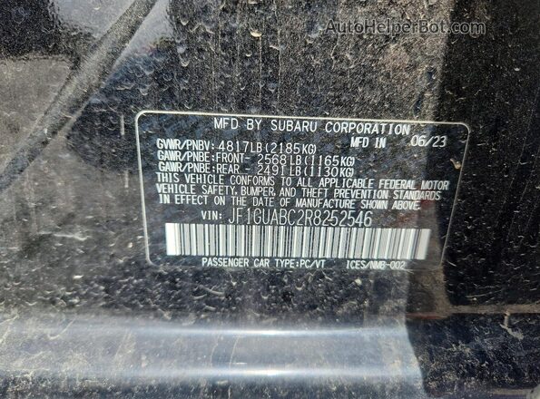 JF1GUABC2R8252546 2024 SUBARU IMPREZA Black Շարժիչի բաժամունքի տեսք
