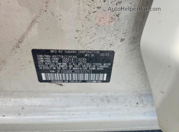 JF1GUABC2R8303253 2024 SUBARU IMPREZA White Vista del compartimento del motor
