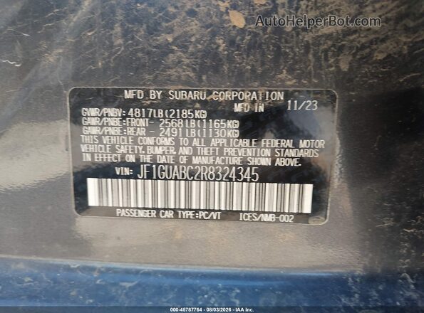 JF1GUABC2R8324345 2024 SUBARU IMPREZA Черный Вид подкапотного пространства