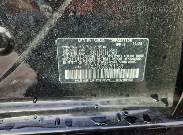 JF1GUAFC6S8201728 2025 SUBARU IMPREZA Black Вид підкапотного простору