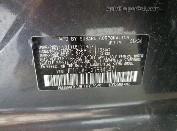 JF1GUAFCXR8345471 2024 SUBARU IMPREZA Серый Вид подкапотного пространства