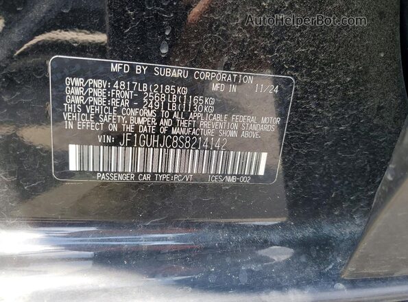 JF1GUHJC8S8214142 2025 SUBARU IMPREZA Black Vista del compartimento del motor