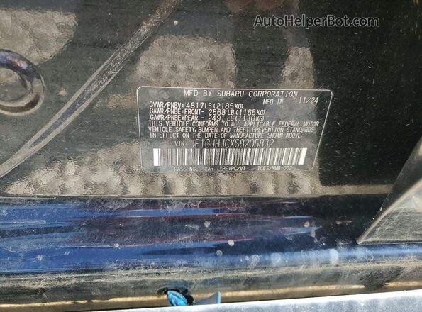 JF1GUHJCXS8205832 2025 SUBARU IMPREZA Black Շարժիչի բաժամունքի տեսք