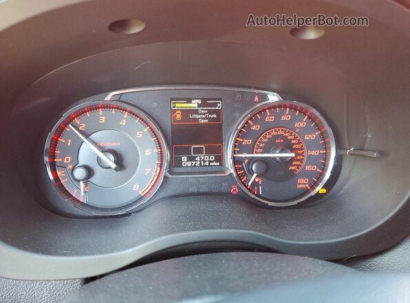 JF1VA1B60H9831375 2017 SUBARU WRX Red Widok zestawu wskaźników