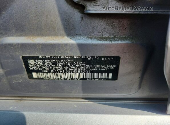 JF1VA1J61H8832011 2017 SUBARU WRX Silver Вид підкапотного простору