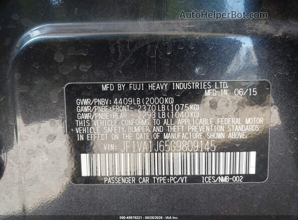 JF1VA1J65G9809145 2016 SUBARU WRX Gray Widok komory silnika