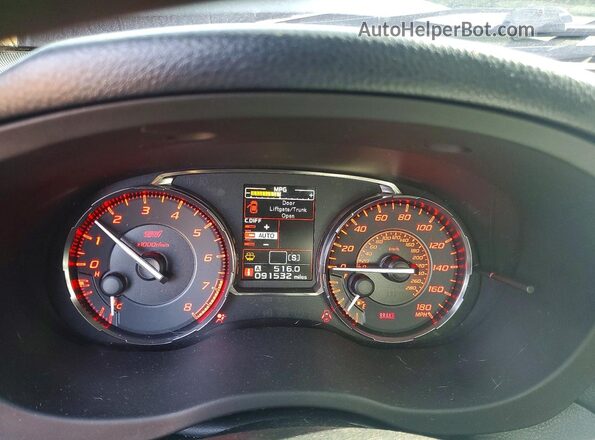 JF1VA2M6XG9810356 2016 SUBARU WRX Charcoal Widok zestawu wskaźników