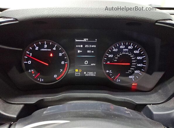 JF1VBAA64N9008510 2022 SUBARU WRX Gray ხელსაწყოთა პანელის ხედი