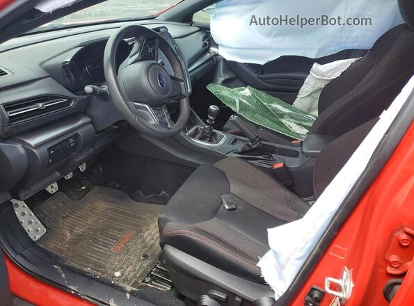 JF1VBAF65N9008427 2022 SUBARU WRX Red Widok wnętrza z przodu