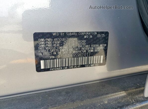 JF1VBAH69S9803117 2025 SUBARU WRX Silver Widok komory silnika