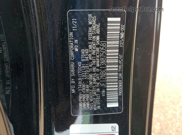 JF1ZNBC13N8750581 2022 TOYOTA GR86 Black ძრავის განყოფილების ხედი