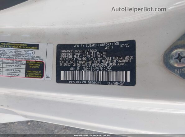 JF1ZNBE15P9763259 2023 TOYOTA GR86 Белый Вид подкапотного пространства