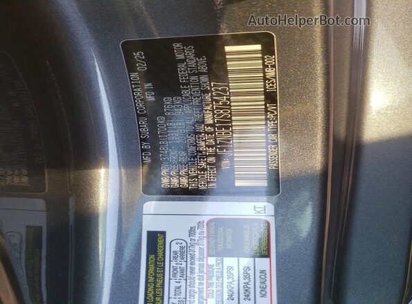 JF1ZNBE17S8754237 2025 TOYOTA GR Gray VIN კოდის სტიკერის ხედი