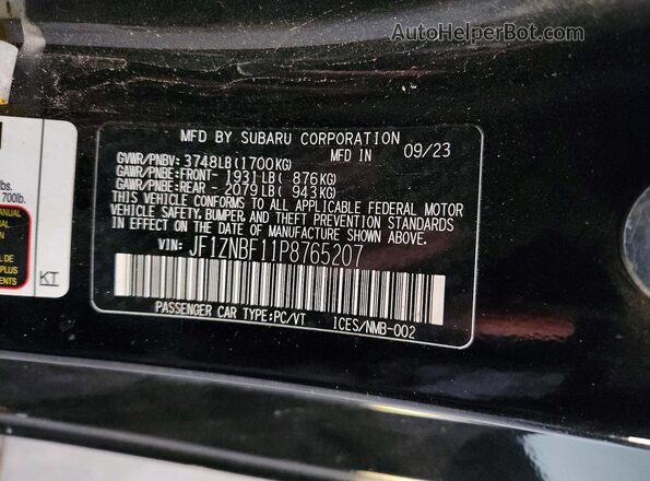 JF1ZNBF11P8765207 2023 TOYOTA GR86 Black Vista del compartimento del motor