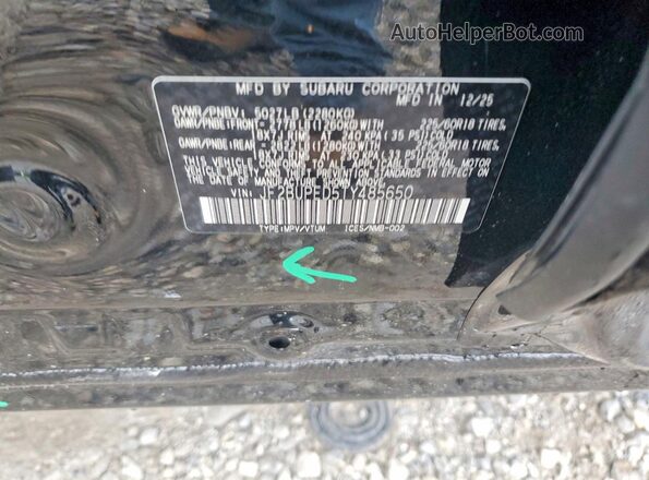 JF2BUPED5TY485650 2026 SUBARU OUTBACK Black Սալոնի 360 աստիճան տեսք