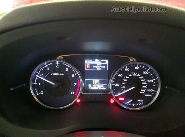 JF2GPABC2H8206863 2017 SUBARU CROSSTREK Red Widok zestawu wskaźników