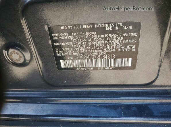 JF2GPABC6G8284318 2016 SUBARU CROSSTREK Gray Widok komory silnika