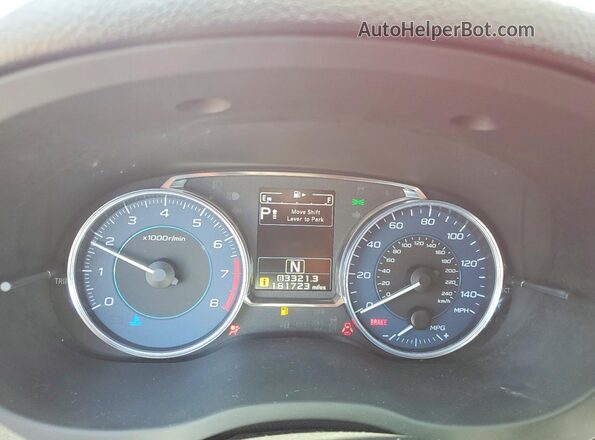 JF2GPABC6G8320332 2016 SUBARU CROSSTREK Красный Вид щитка приборов