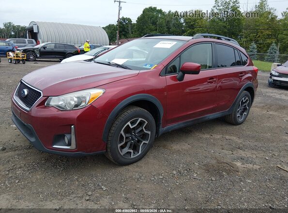 JF2GPABC6HH235539 2017 SUBARU CROSSTREK Red წინა მარცხენა ხედი სამი მეოთხედიდან