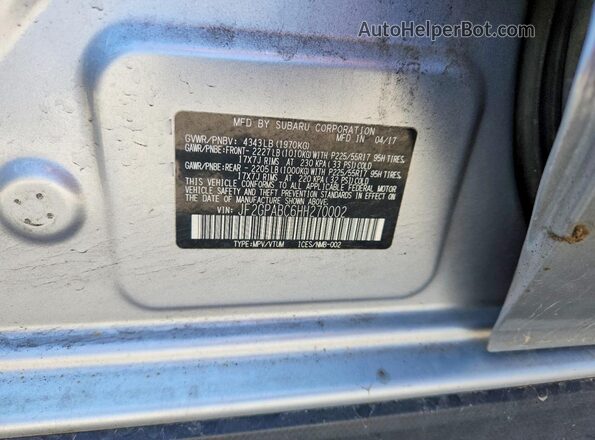 JF2GPABC6HH270002 2017 SUBARU CROSSTREK Silver Вид підкапотного простору