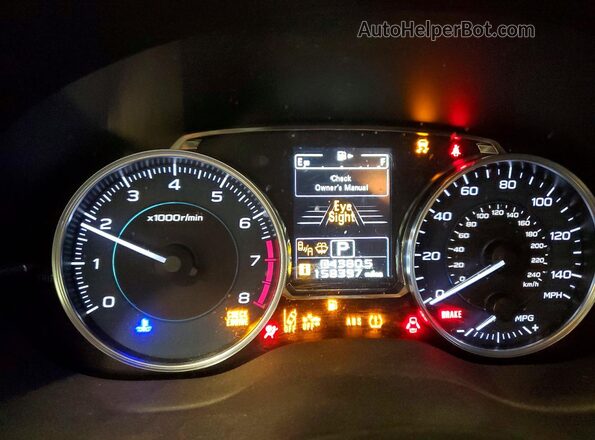 JF2GPADC5H8208233 2017 SUBARU CROSSTREK Black Вид щитка приладів