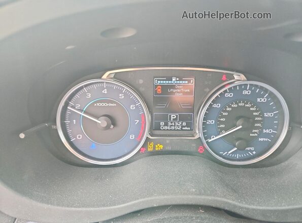 JF2GPADC8H8256387 2017 SUBARU CROSSTREK White Widok zestawu wskaźników