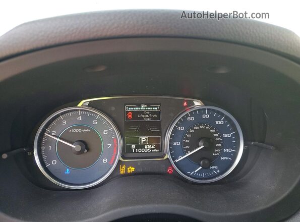 JF2GPADC9G8266666 2016 SUBARU CROSSTREK White ხელსაწყოთა პანელის ხედი