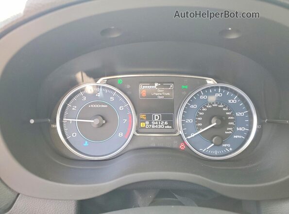JF2GPAKC0HH280136 2017 SUBARU CROSSTREK White Widok zestawu wskaźników