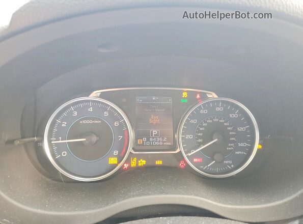 JF2GPANC2G8331758 2016 SUBARU CROSSTREK Серебряный Вид щитка приборов