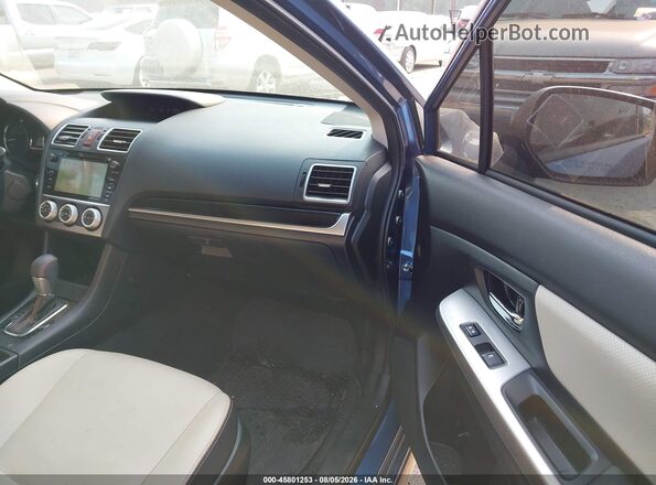JF2GPANC8G8272845 2016 SUBARU CROSSTREK Синий Вид салона спереди