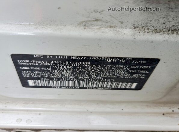 JF2GPANC9H8227480 2017 SUBARU CROSSTREK White 