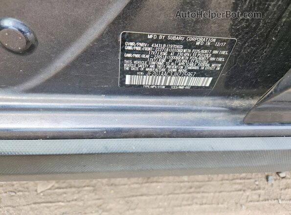 JF2GTAAC3JH275967 2018 SUBARU CROSSTREK Charcoal Вид наклейки з VIN-кодом