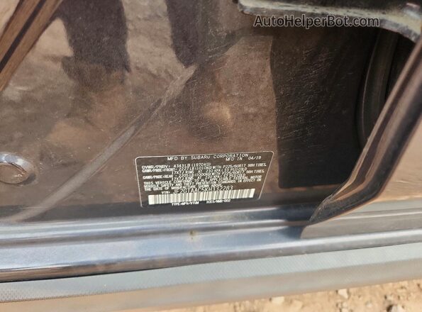 JF2GTAAC5KH332283 2019 SUBARU CROSSTREK Charcoal VIN sticker view