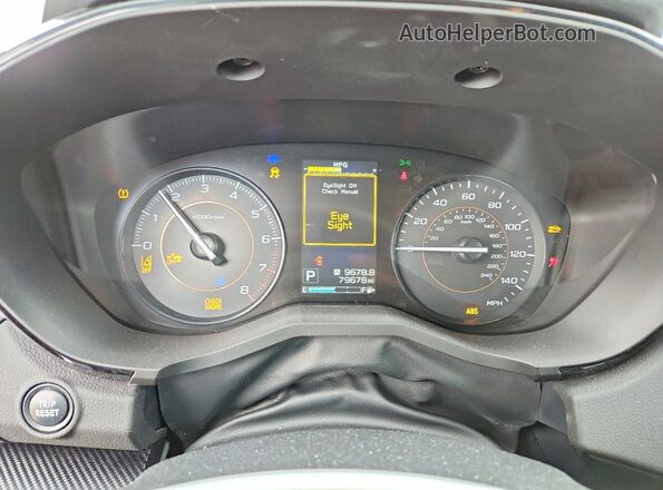 JF2GTABC9K8334147 2019 SUBARU CROSSTREK Серебряный Вид щитка приборов