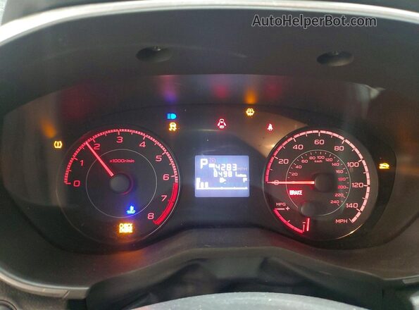 JF2GTACC3K8233734 2019 SUBARU CROSSTREK Gray Widok zestawu wskaźników