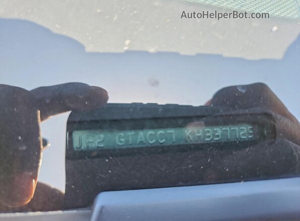 JF2GTACC7KH337725 2019 SUBARU CROSSTREK Blue Widok naklejki z numerem VIN