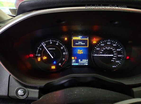 JF2GTADC4J8269705 2018 SUBARU CROSSTREK Бордовый Вид щитка приборов