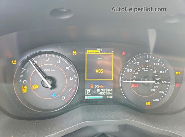 JF2GTAEC1L8214582 2020 SUBARU CROSSTREK Gray Вид щитка приладів