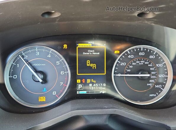JF2GTAJC5JH265750 2018 SUBARU CROSSTREK Синий Вид щитка приборов