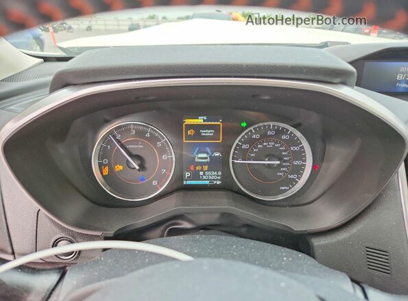 JF2GTAMC0KH371519 2019 SUBARU CROSSTREK White ხელსაწყოთა პანელის ხედი