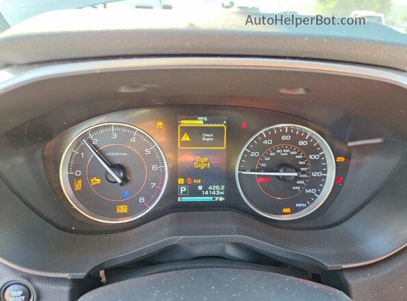 JF2GTAMC5K8375730 2019 SUBARU CROSSTREK White Widok zestawu wskaźników