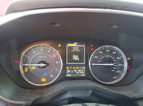 JF2GTANC7L8260093 2020 SUBARU CROSSTREK Red ხელსაწყოთა პანელის ხედი